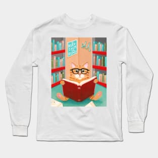 The Library Cat Long Sleeve T-Shirt